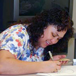 Thumbnail image of student working on drawing in scientific illustration class