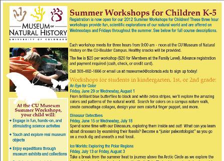 Summer Workshops for Children PDF