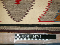 Image of back of Navajo rug after repair