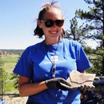 Student on archaeological dig