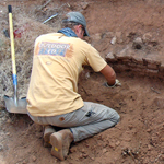 Image of anthropologist on an archaeological dig