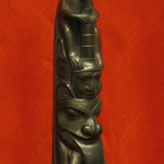 Image of miniature argillite totem pole
