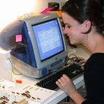 Image of student databasing grasshoppers