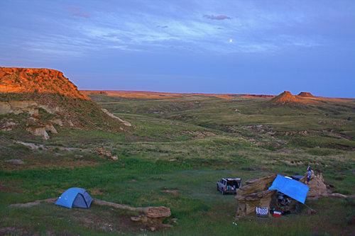 Photo of John's paleontology fieldwork campsite